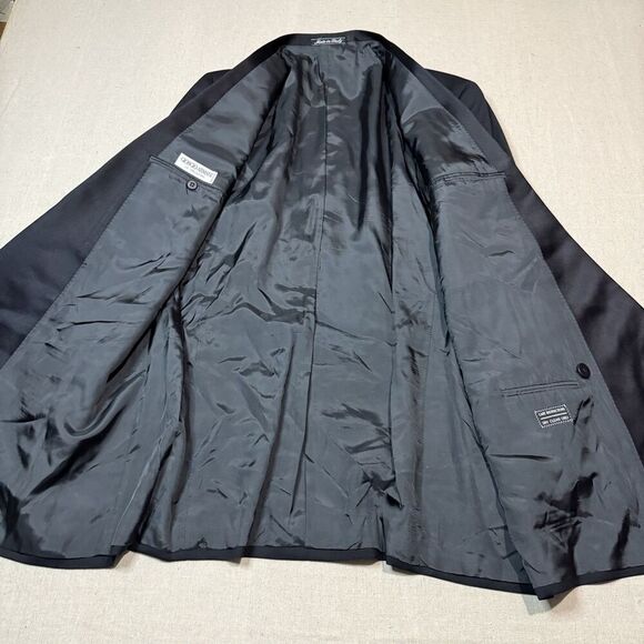 Giorgio Armani Collezioni Black Blazer Jacket Men’s Size 44R 100% Wool Suit - Picture 4 of 9